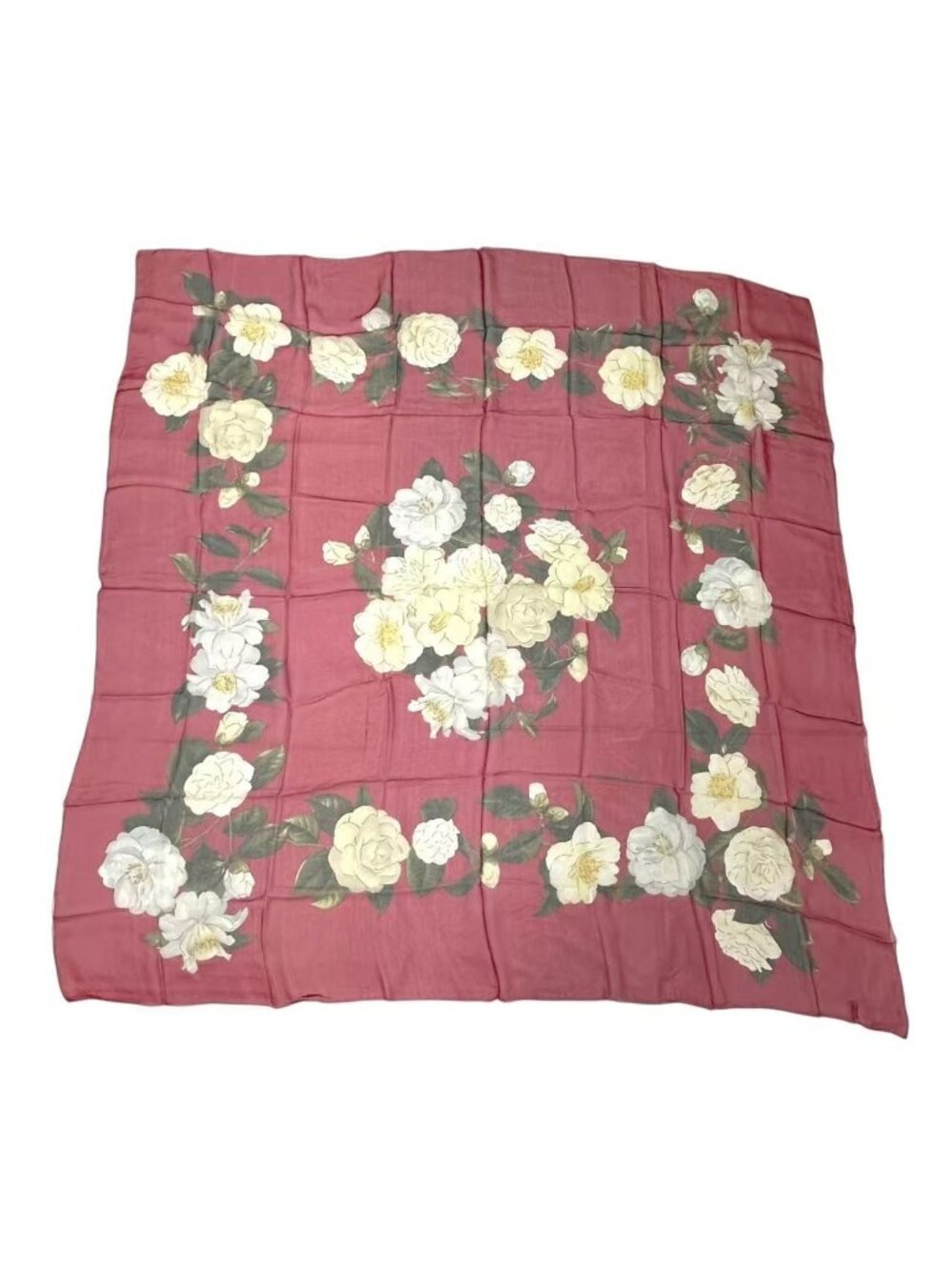 Chanel Scarf Silk Extra Large Camellia Pattern